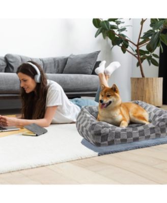 Checkered Cuddler, Ultra-Soft & Elegant Pet Bed for Dogs & Cats, Designed for Comfort and Durability