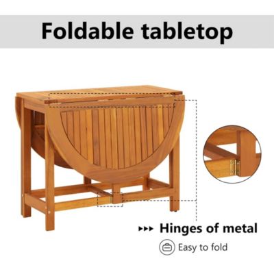 Patio Table 51.1"x35.4"x28.3" Solid Acacia Wood