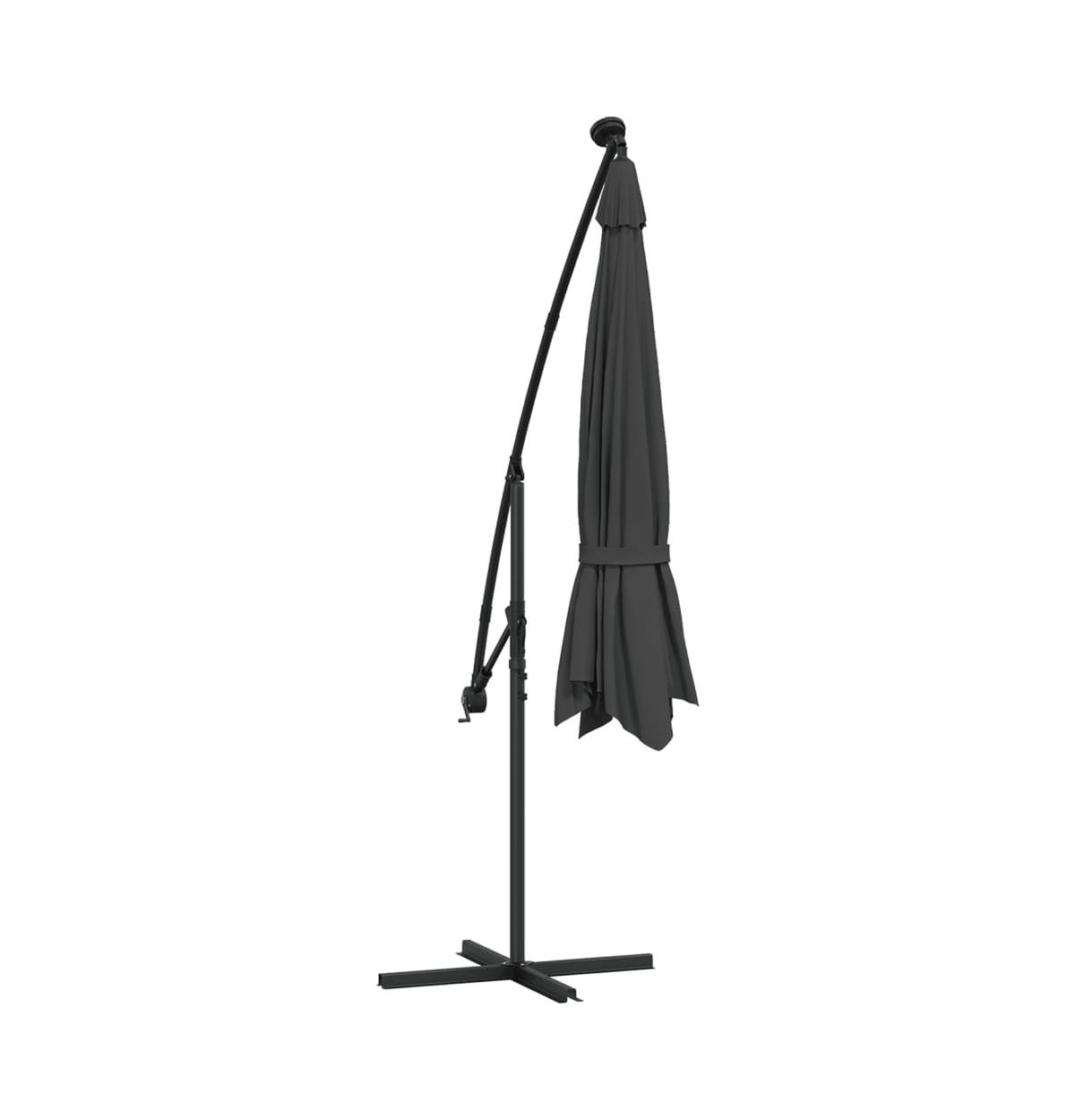 vidaXL Cantilever Garden Parasol with Led Lights and Metal Pole 137.8