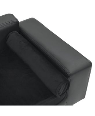 Dog Sofa 31.9"x16.9"x12.2" Faux leather (100% polyurethane) and plush (80% polyester, 20% cotton)