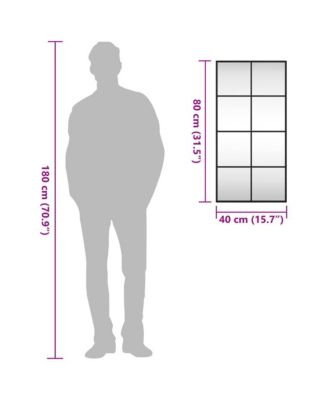 Wall Mirror Black 15.7"x31.5" Rectangle Iron