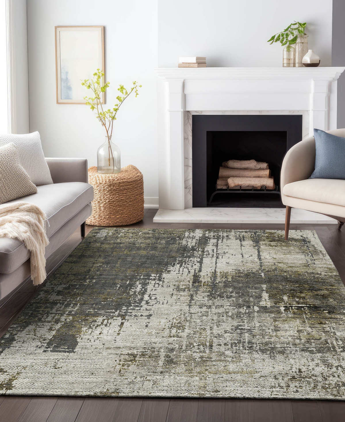 Addison Chantille Machine Washable Acn797 2'6''x3'10'' Area Rug In Gray