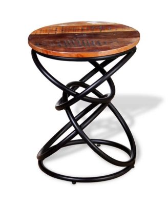 End Table Multicolor Solid reclaimed wood top Medium Durable