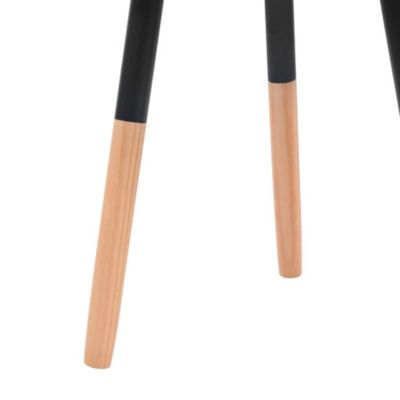 Side Table Set of 2 Black Solid pinewood legs, MDF top Small