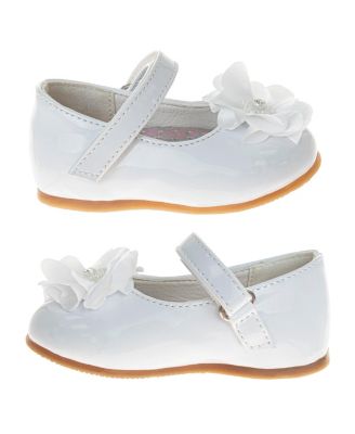 Infant Girls Hook and Loop Flowery Dress Shoes