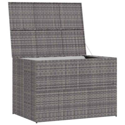 Outdoor Storage Box Grey PE Rattan 59.1x39.4x39.4 in