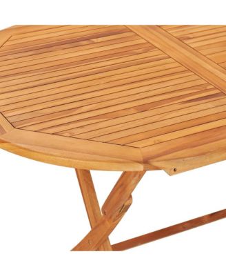 Folding Patio Table 62.9"x31.4"x29.5" Solid Teak Wood