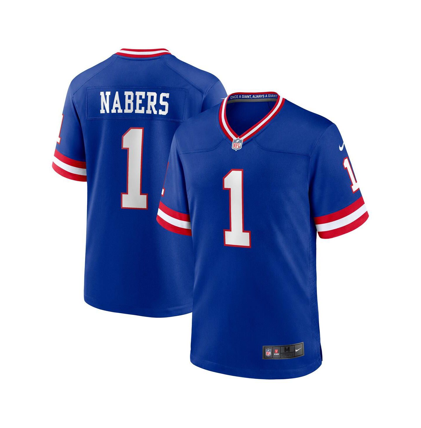 Мужской топ Nike Malik Nabers Royal New York Giants 2nd Alternate Game Jersey — фото 1
