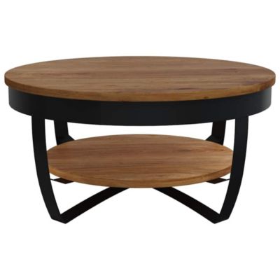 Standard Wood Honey Brown Black Coffee Table