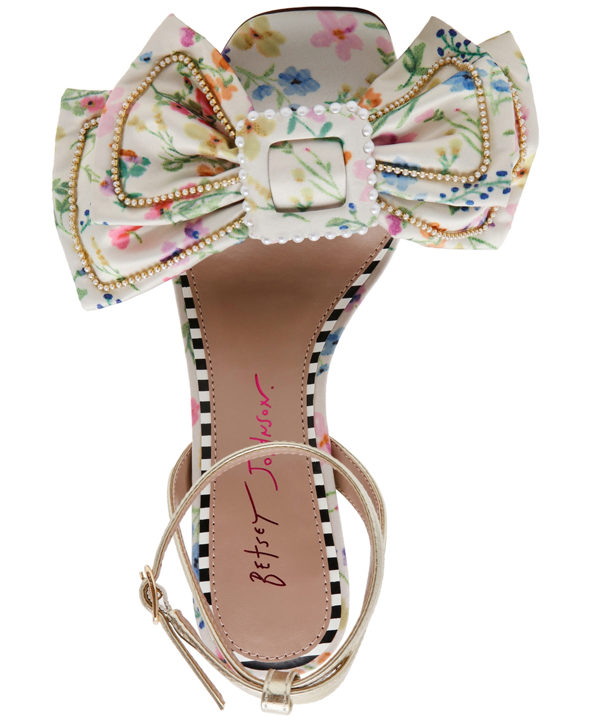 BETSEY JOHNSON WOMEN'S DENLY BOW TWO-PIECE STILETTO DRESS SANDALS 