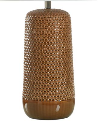 30" Glass Galey Woven Wicker Table Lamp