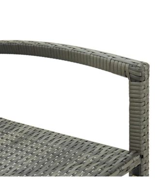 Bar Stools 4 pcs Gray Poly Rattan