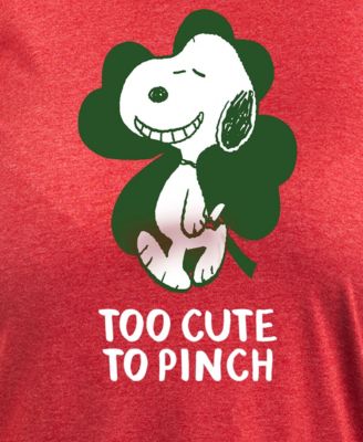 Plus Size Trendy Peanuts Too Cute To Pinch Graphic Crew Neck T-Shirt