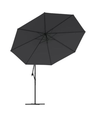 Cantilever Garden Parasol with LED Lights Black 137.8"