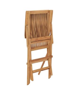 Folding Patio Chairs 2 pcs Solid Teak Wood