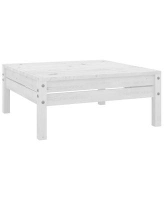 4 Piece Patio Lounge Set Solid Pinewood White