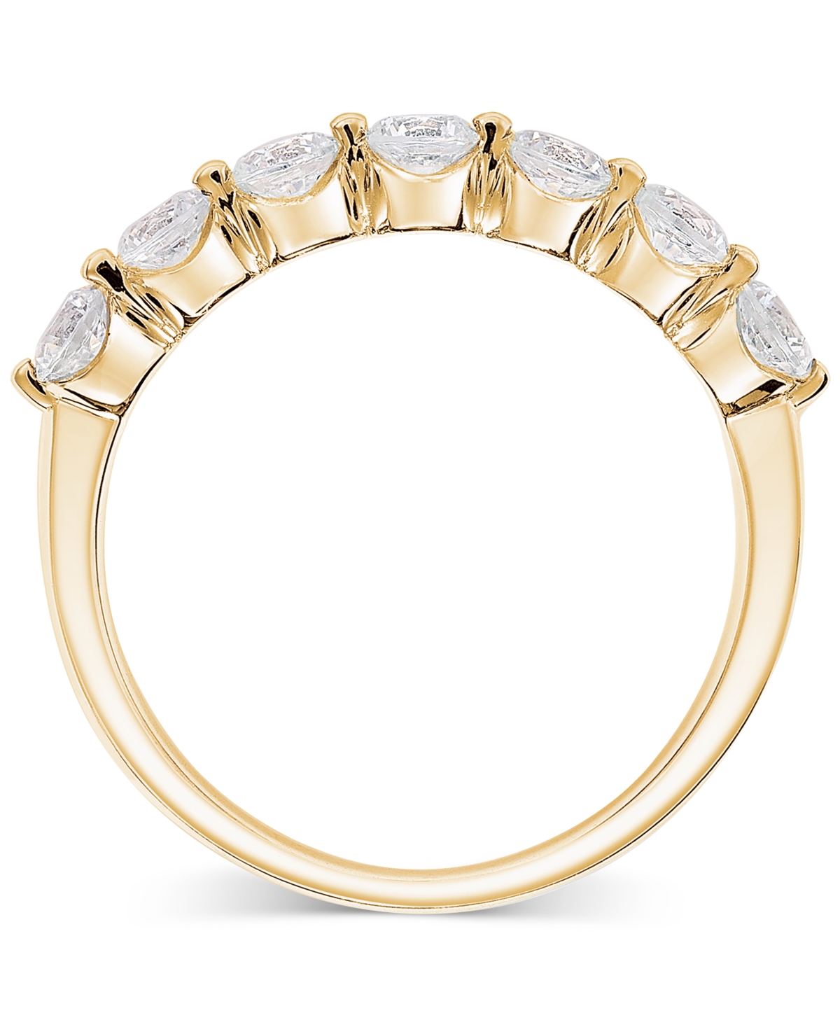 Macy's Diamond Seven Stone Band (3/4 Ct. T.w.) In 14k White Or Yellow Gold In Yellow Gold