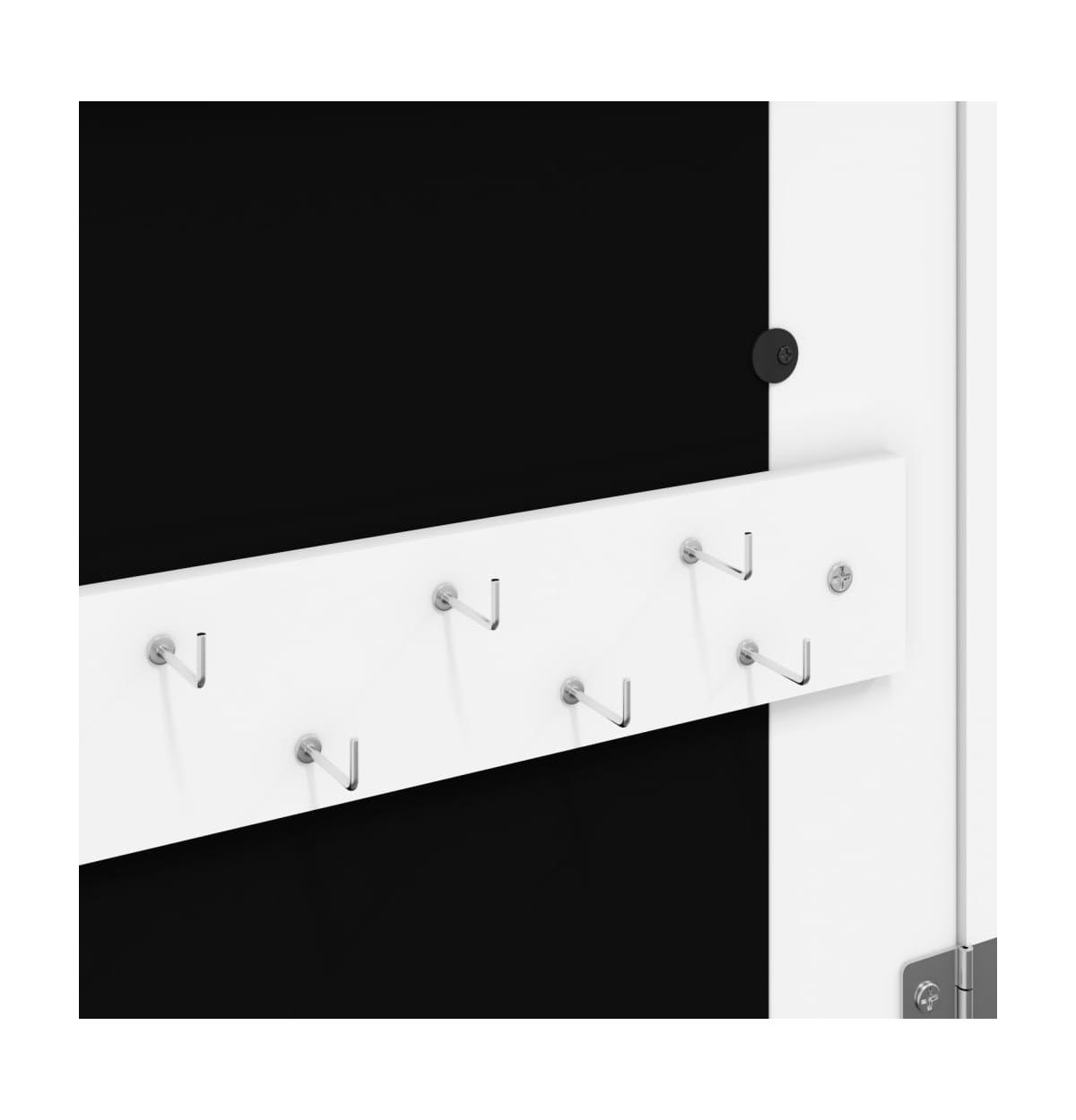 vidaXL Mirror Jewellery Cabinet with Led Lights Free Standing- White