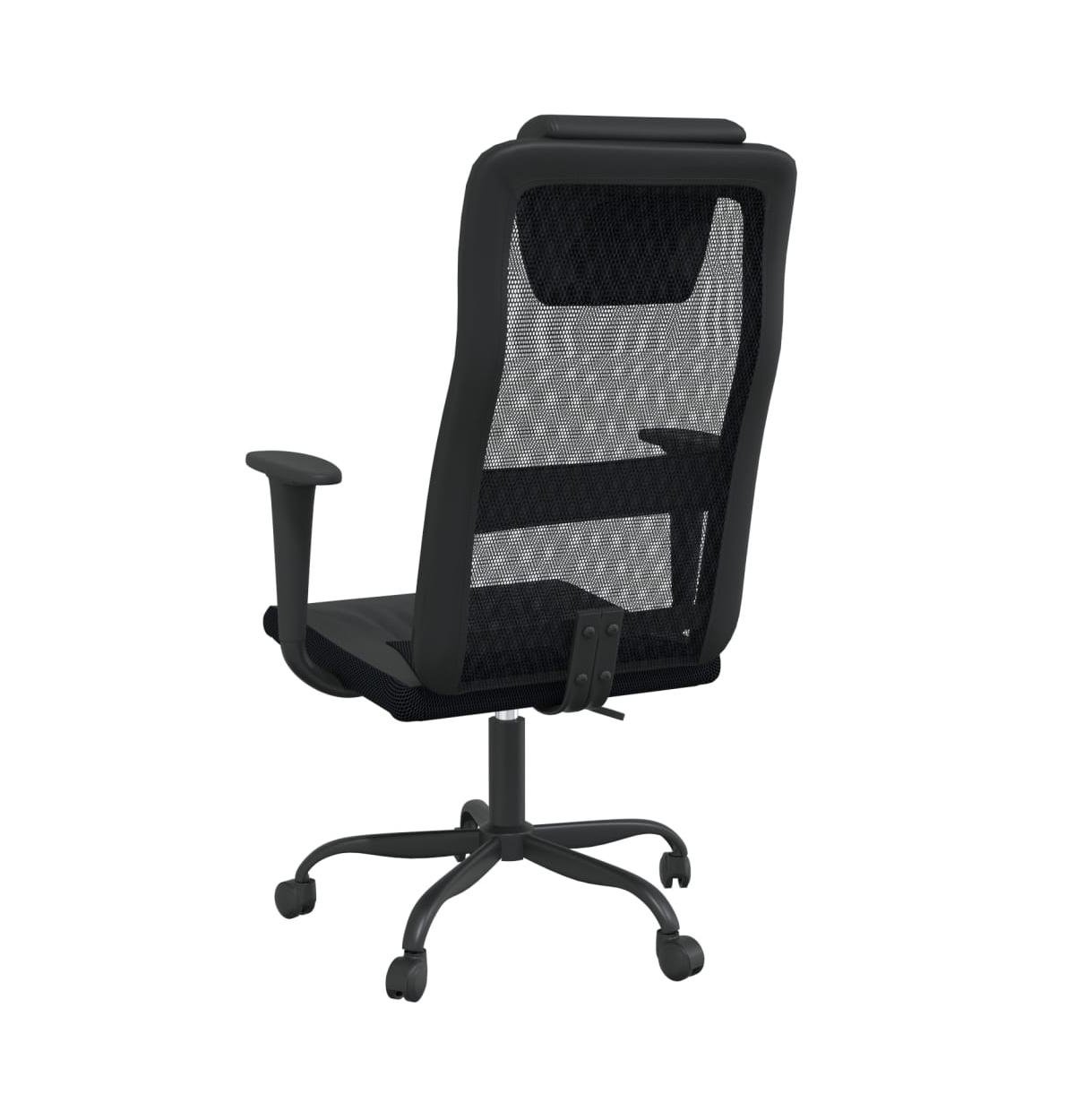 vidaXL Office ChairMesh Fabric and Faux Leather - Black