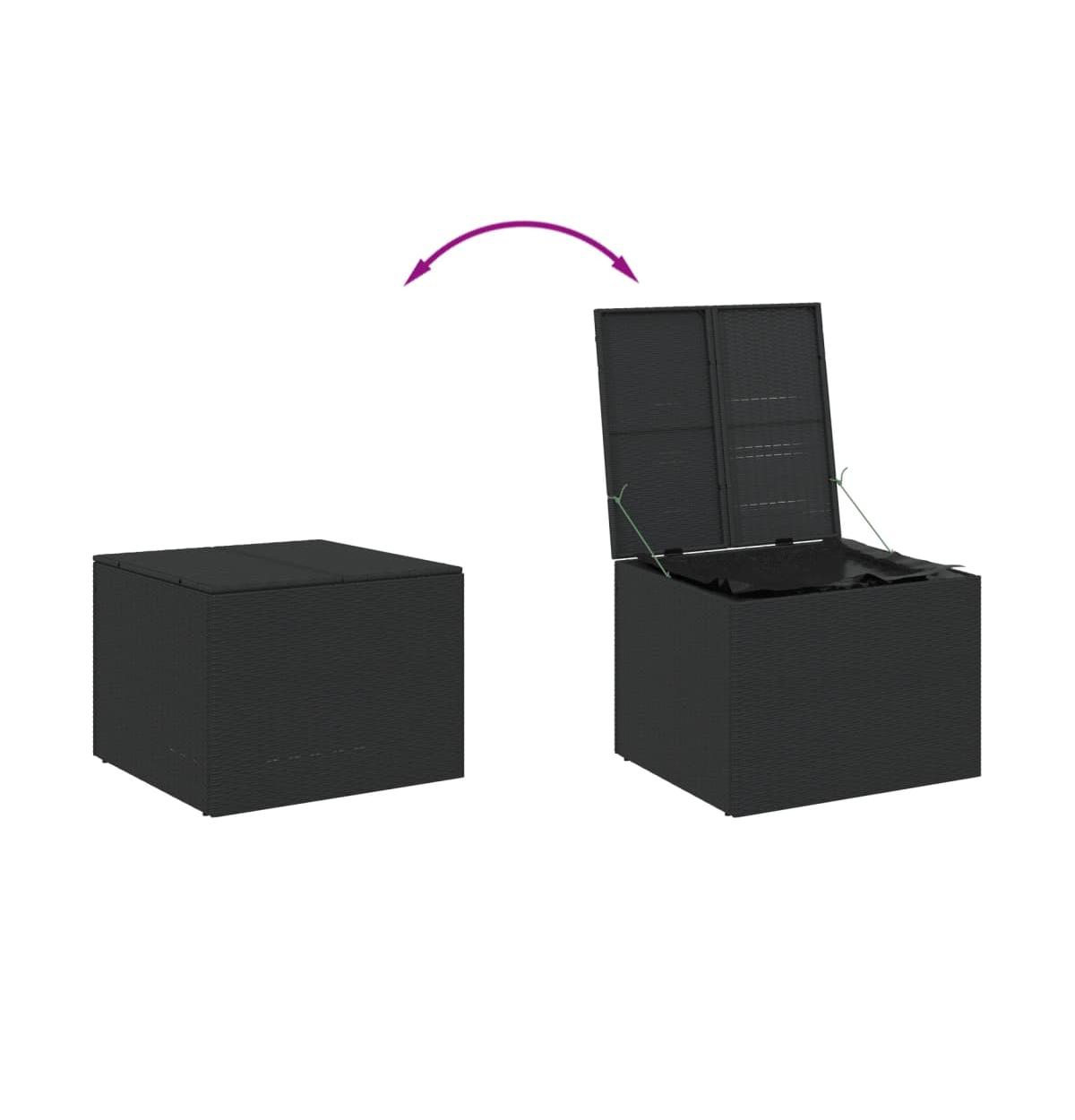 vidaXL Garden Storage Box76.9 Gal Poly Rattan - Black
