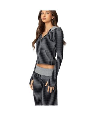 Women's Meggy Striped Zip Up Hoodie