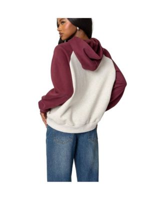 Womens Raglan Bow Oversized Hoodie