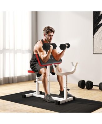Preacher Curl Bench, Adjustable Preacher Bench for Home Gym,