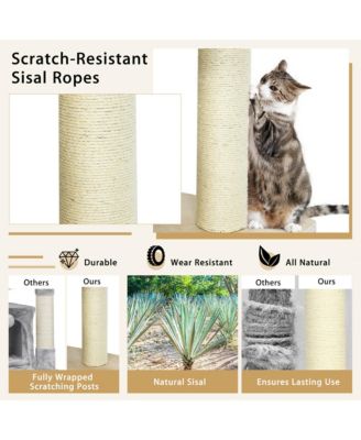77.5'' Cat Tree Condo Multi-Level Kitten Activity Tower w/ Sisal Posts