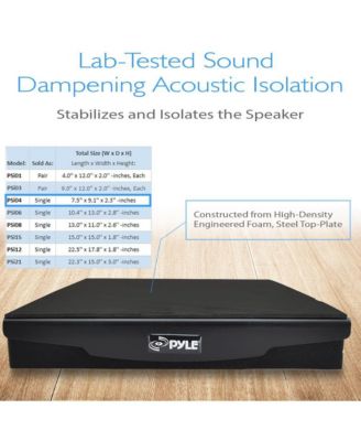 Sound Dampening Speaker Riser, Studio Acoustic Isolation Platform, 7.5" x 9.1", Up to 44.6 lbs