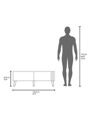 Govan Coffee Table with a Door, Conical Legs, and Open Storage, Wengue