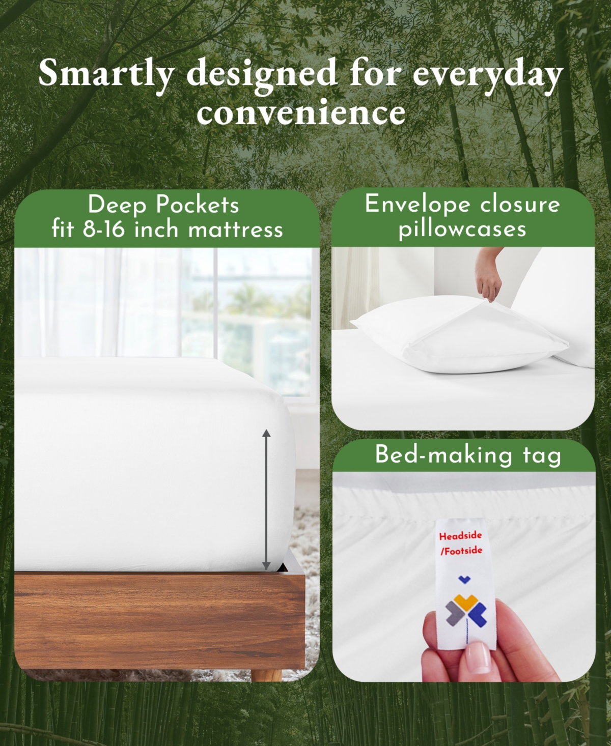 California Design Den 5 Piece Rayon from Bamboo Deep Pocket Sheet Set