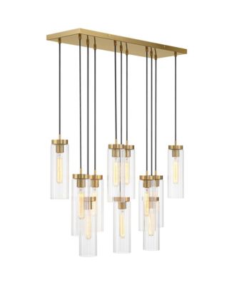 Marika 32" Modern Pendant Chandelier Ceiling Light Fixture Dining Room Over Table Kitchen Island Multi-Light Soft Gold Finish