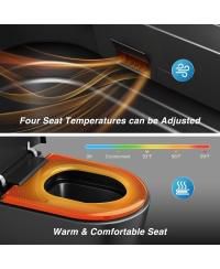 Smart Toilet with Tank Built in, Dual Auto Power Flush, Auto Open & Close, Foot Sensor Operation