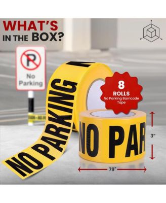 No Parking Barricade Tape, Set of 8 Rolls, 656' Length, Waterproof, UV-Resistant, Tear-Resistant