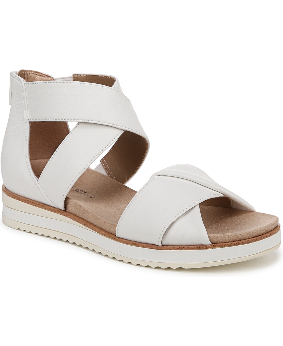 LIFESTRIDE LIFESTRIDE WOMEN'S ZOOM ROUND OPEN TOE CRISSCROSS WEDGE SANDALS 