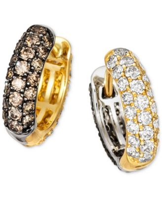 Le Vian - Chocolate Diamond & Nude Diamond Mismatch Small Hoop Earrings (1-3/8 ct. t.w.) in 14k Two-Tone Gold, 0.625"