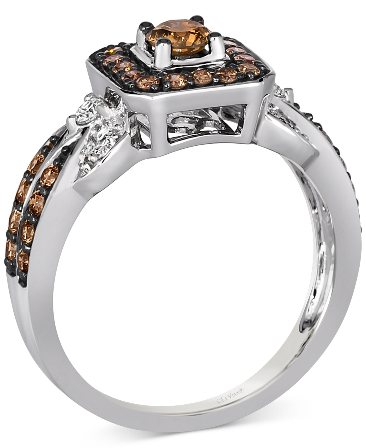 Le Vian Chocolate Diamond (5/8 Ct. T.w.) & Nude Diamond (1/8 Ct. T.w.) Ring In 14k Vanilla Gold In White Gold