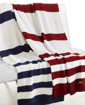 Lacoste Striped Knit Throw Bedding