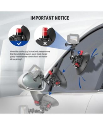 6"/15.2cm Camera Suction Cup Mount with Ball Head Magic Arm, Metal Suction Cup Mount on Car Windshield Dash for Camera/Action Camera/Phone Holder, with 1/4" & 3/8" Mounting Holes for ARRI