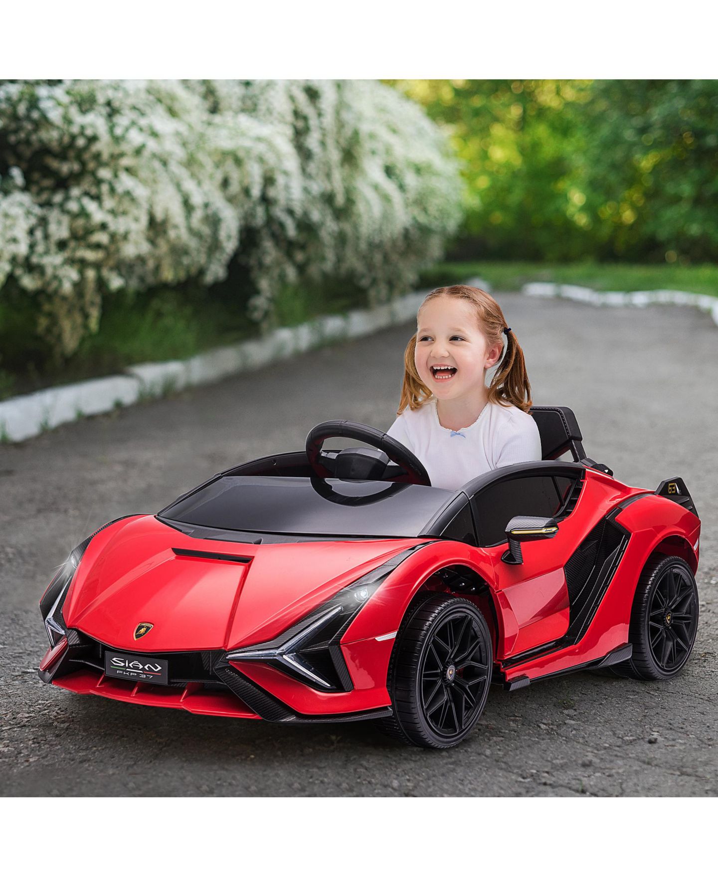 Детская игрушка Aosom 12V Lamborghini Sian Remote Control Ride-On Car, цвет: Красный — фото 3