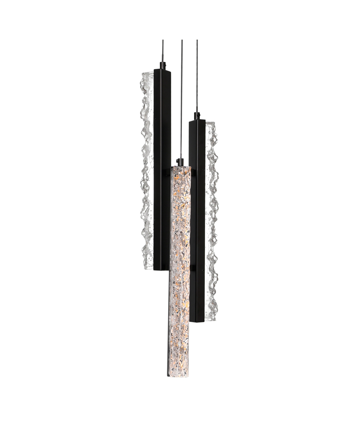 Cwi Lighting 24" Metal Stagger Integrated Led Mini Pendant In Black