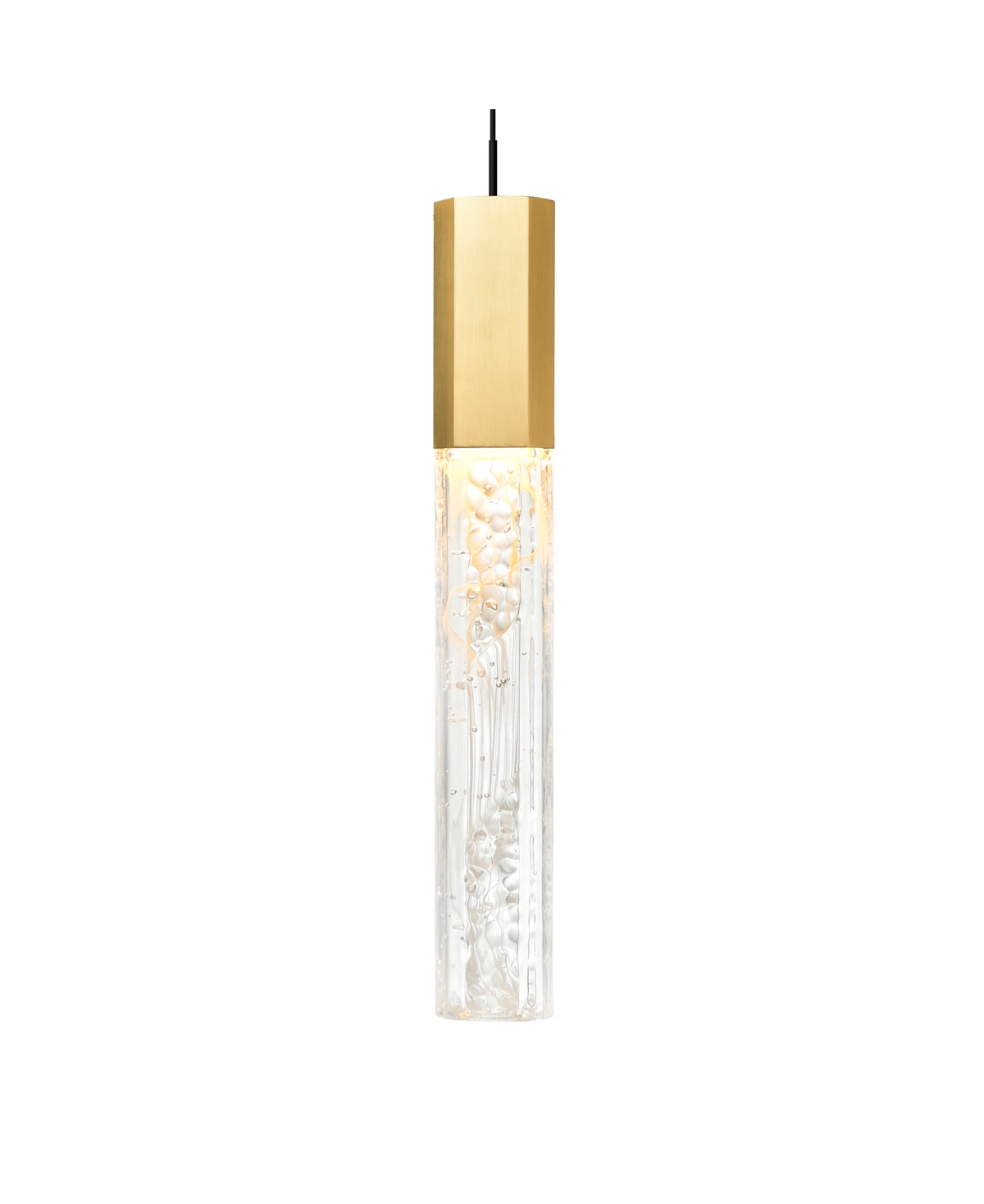 Cwi Lighting 16" Metal Greta Integrated Led Mini Pendant In Brass