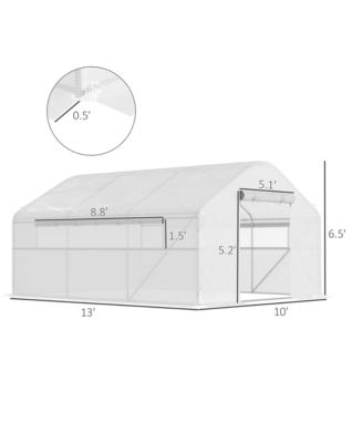 13' x 10' Hoop House with Large Windows Tunnel house,