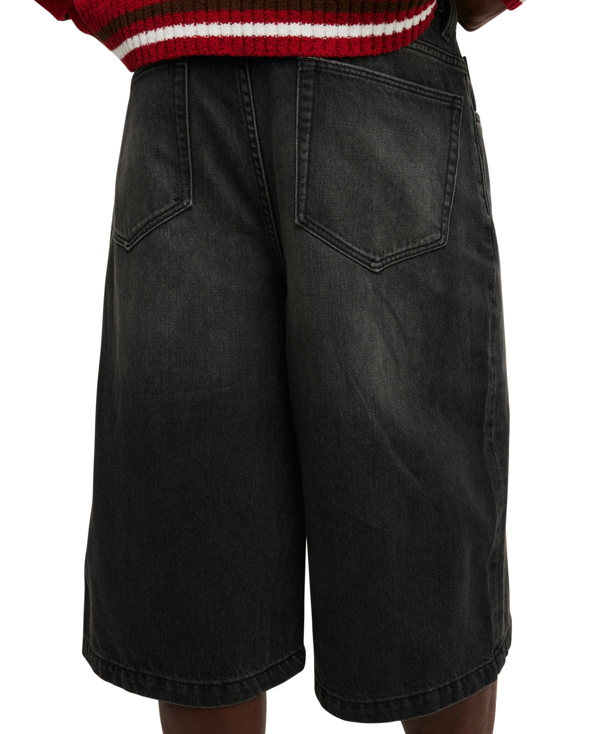 Shop Cotton On Men's Super Baggy Jort Shorts In Washed Black