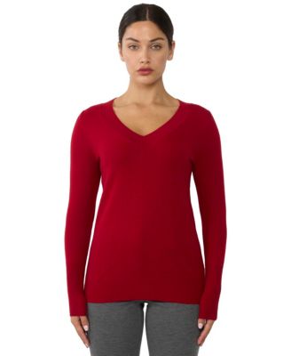 Women's 100% Pure Cashmere Long Sleeve Ava V Neck Pullover Sweater