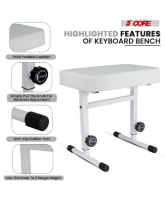 Keyboard Bench Piano Stool Thick Padded Seat Height Adjustable Keyboard Chair