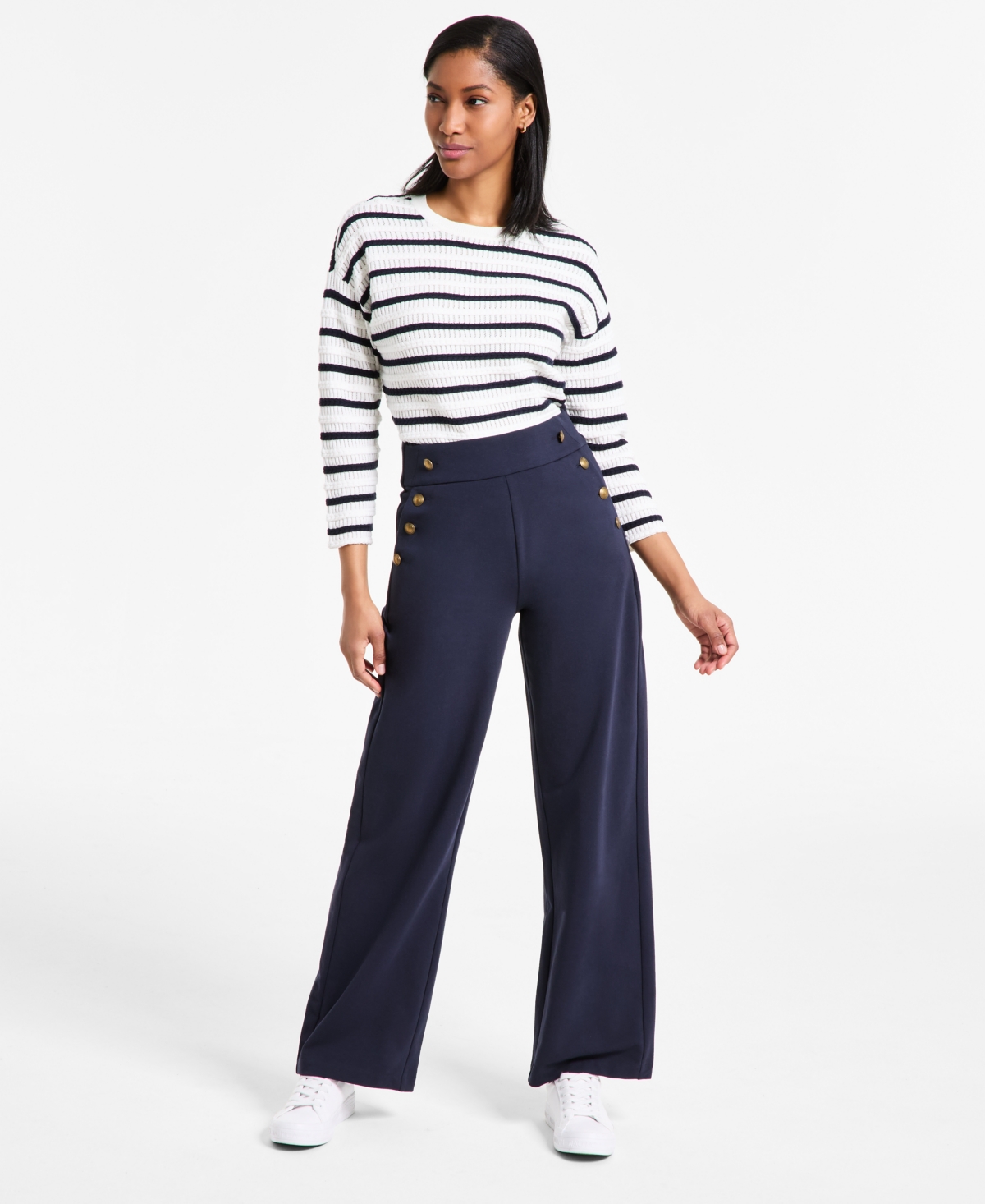 Women's Knit Pull-On Sailor Pants - Night Sky