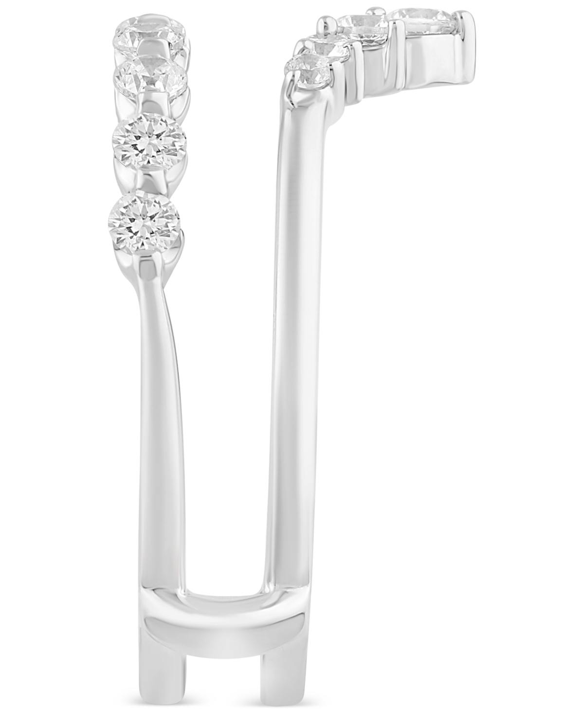 Macy's Diamond Chevron Ring Guard Enhancer (5/8 Ct. T.w.) In 14k White Gold In White Gold
