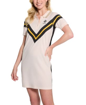 GUESS - Women's Suzanne Chevron-Striped Polo Dress