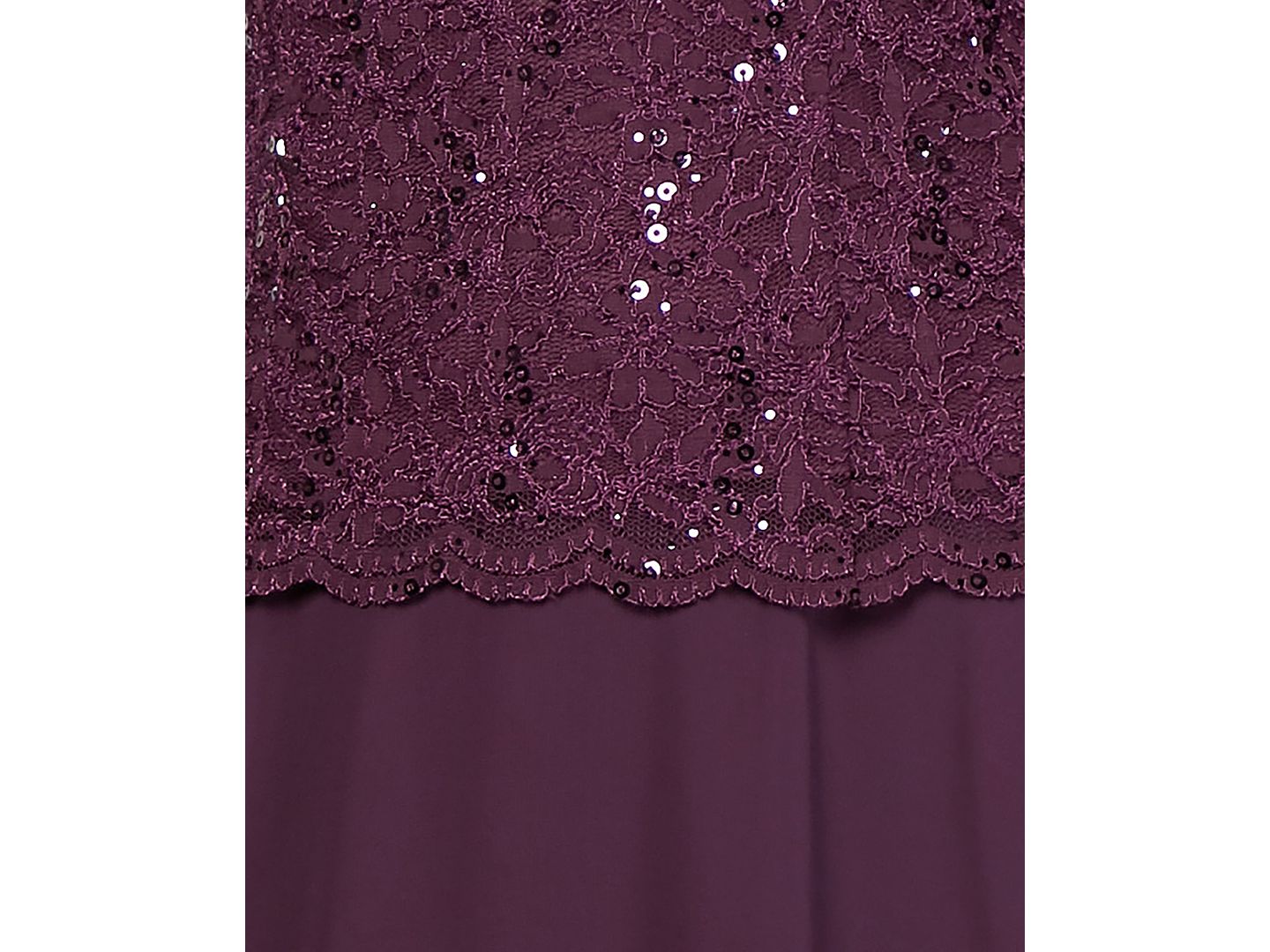 Женское платье Alex Evenings Sequined Lace Contrast Midi, цвет: Глубокий сливовый — фото 3